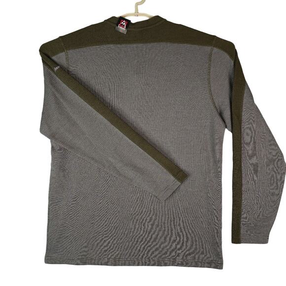 Avalanche Jago Henley Shirt Mens L Dark Olive Green Thermal Waffle Knit Outdoors - Picture 2 of 13